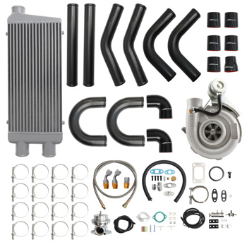 T3 Turbo 420 HP Intercooler+Piping BOV Fuel Oil Line Kit Universal Turbocharger