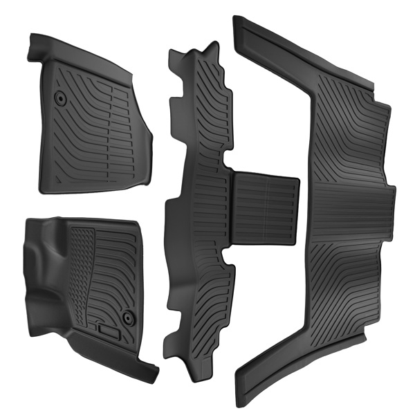 All Weather Floor Mats fit for Dodge Grand Caravan 7 Seats 2008-2020 Black TPE-6