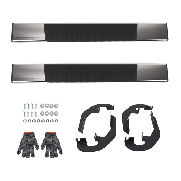 6" Side Step Running Board fit for Chevy GMC Silverado Sierra HD 2019-2025 Black-6