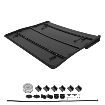4-Fold Bed Tonneau Cover fit for Nissan Titan 2016-2026 6.5\\' 78\\" Soft W/ LED Lamp