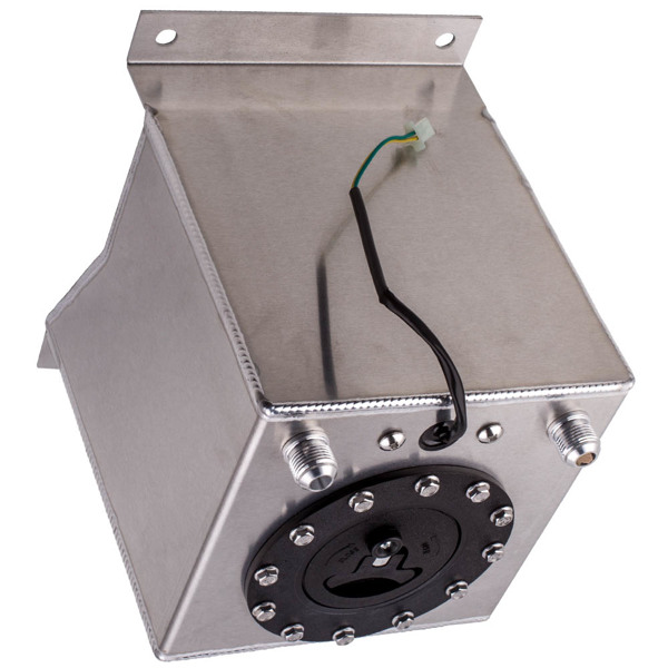 Aluminum 2.5 Gallon Fuel Cell Tank Black Racing Drift w/ Level Sender Unit-4