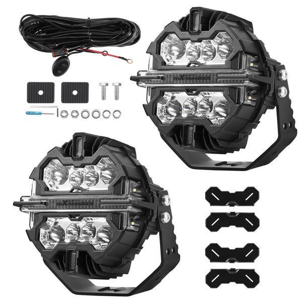 7 inch LED Off Road Lights Auxiliary Driving Pod Lights w/ 270°Side Shooter-6