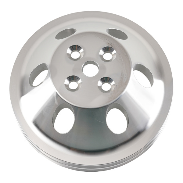 Aluminum Triple Groove Pulley Kit fit for Small Block Chevy 283-350 Crankshaft-4