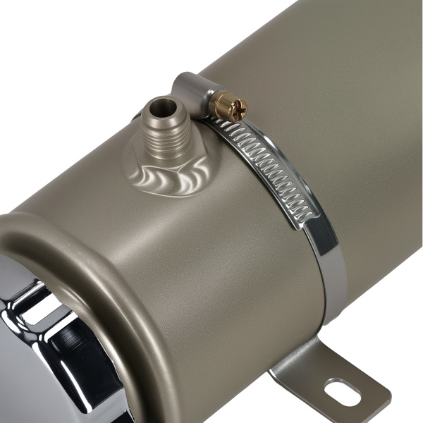 Racing Power Steering Reservoir Universal Performance Silver Aluminum Tank Kit-3