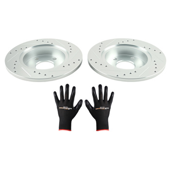 Rear Drilled&Slotted Brake Rotors Set fit for Saturn Aura 2007-09/Ion 2004-07 55094