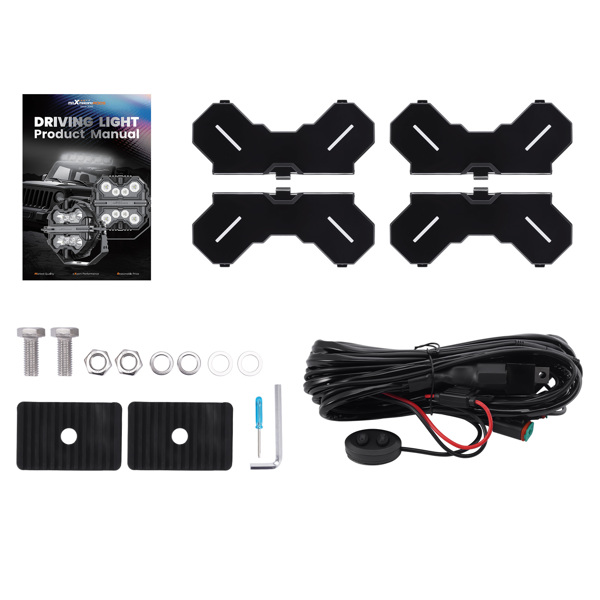 7 Inch SquareLED Offroad Lights 252W Amber&WhiteDRL Off Road Light Fog Lights-5