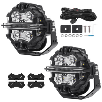 LED Pod Lights 5inch White Amber DRL Spot Beam Off Road Driving Light 6000K 178W