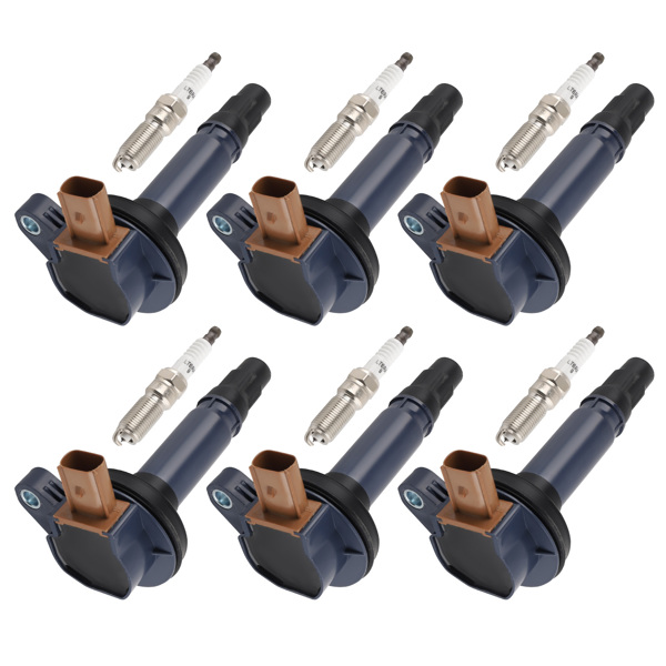 Pack of 6  Ignition Coil + Spark Plug fit for Lincoln Ford F150 Flex Taurus 150 250-6