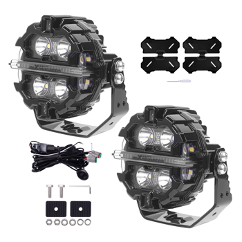 3.5\\" LED Off Road Lights Round LED Pod Lights with Amber DRL fit for Jeep, Pickup