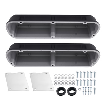 Aluminum Finned Valve Cover Set fit for Ford 289 302 351W 1962-1985 Black