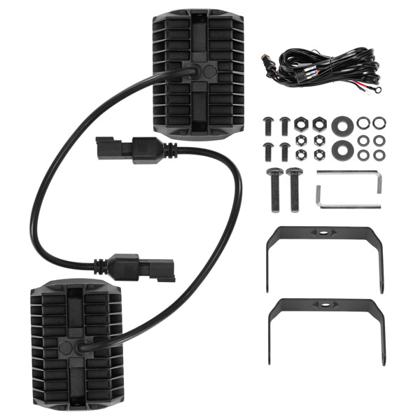 4.4inch LED Pod Lights 60W 6000LM White Spot Flood fit for Truck SUV ATV 4WD Bar-6