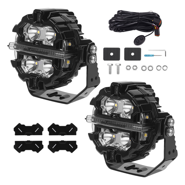 3.5inch LED Pod Light Pods Spot Beam Driving Fog Lights White Amber DRL  IP68-6