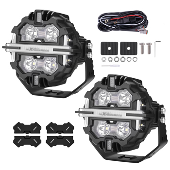 5 Inch RGB LED Pods Work Light Bar Offroad Driving Light Spot Beam Amber DRL