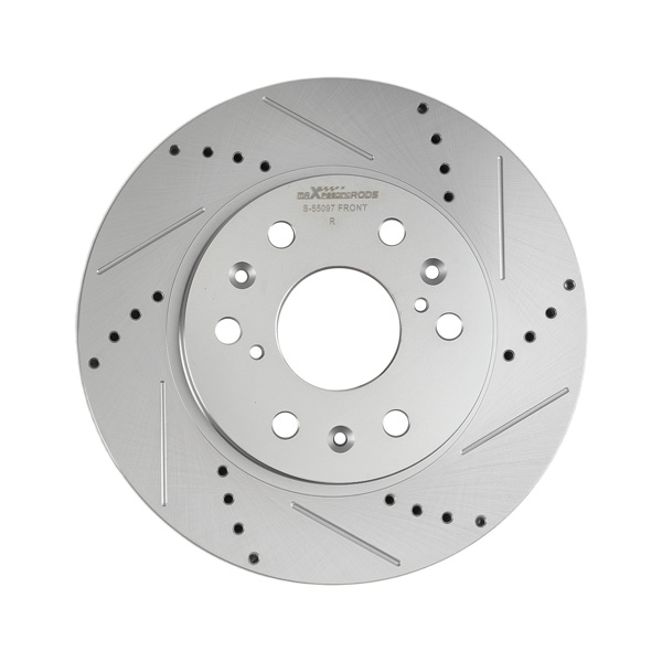 Front Drilled & Slotted Brake Rotor Set fit for Chevrolet Express 1500 2009-2014-1
