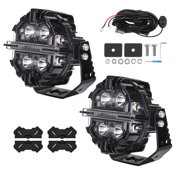 2PCS RGB LED Light Pods 5-Inch Work Light Bar Pods Offroad Driving Light Bar