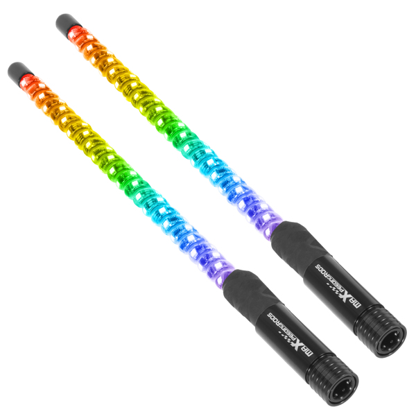 2 FT Whip Lights, 2PCS Lighted Whip Music Sync Mode, RGB Chasing Whip fit for ATV-3