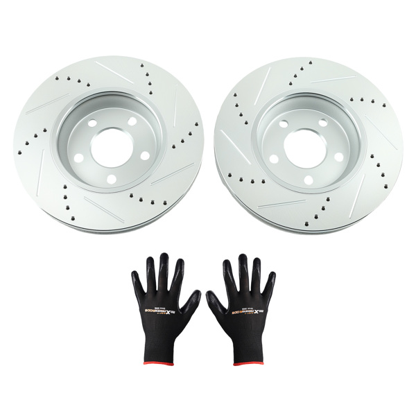 11.65" Front Drilled&Slotted Brake Rotors Set fit for Saturn Aura 2007-2009 S-55093-6