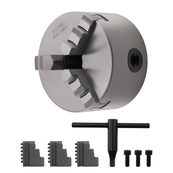 100mm 3 Jaw Lathe Chuck Self Centering K11-100 0.05mm w/ Internal External-6