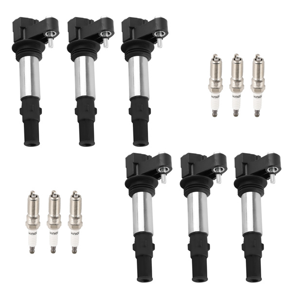 Pack of 6 Ignition Coil + Spark Plugs fit for Cadillac CTS Chevrolet GMC Buick UF375-6