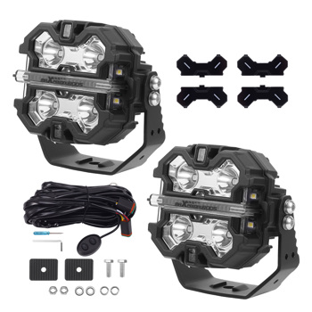 3.5\\" LED Driving Work Light Amber&White DRL fit for Jeep 4x4 SUV 4WD UTV ATV