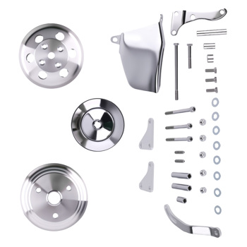 Long Water Pump Pulley Bracket Kit fit for Small Block Chevy 262 265 267 283 350 305