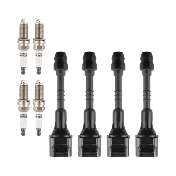Pack of 4 Ignition Coil + Spark Plugs fit for Nissan Sentra L4 1.8L 2002-2006 UF351