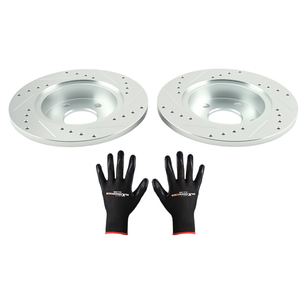Rear Drilled&Slotted Brake Rotors Set fit for Saturn Aura 2007-09/Ion 2004-07 55094-6