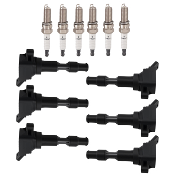 6pcs Ignition Coils & Iridium Plugs fit for Kia Telluride 2020 3.8L V6 Front Rear
