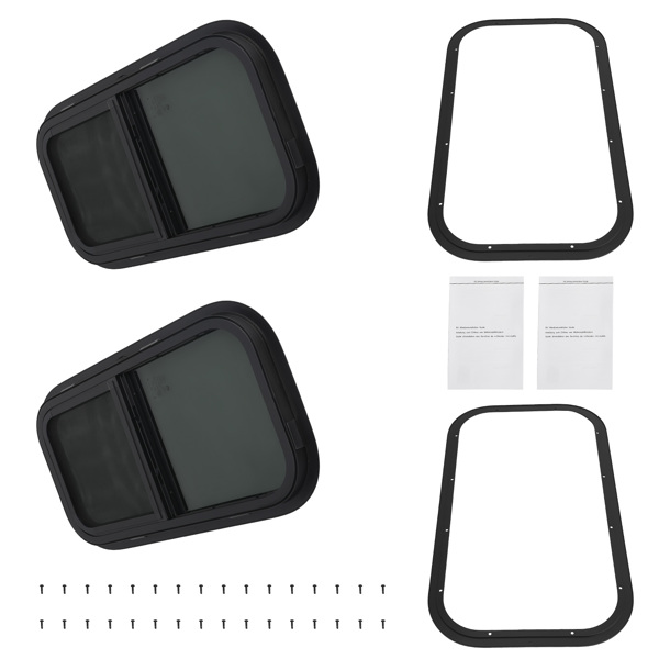 2 Pack 12" W x 22" H RV Camper Vertical Window fit for RV/Camper/Cargo/Food Truck-6
