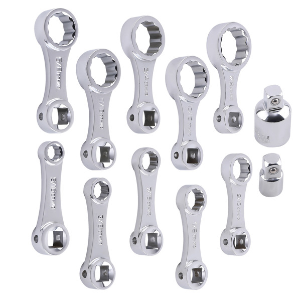 12PCS Torque Adapter Set SAE, 5/16", 3/8", 7/16", 1/2", 9/16", 5/8", 11/16"-6