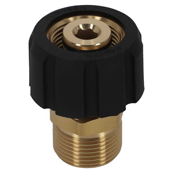 2* Brass Pressure Washer Fitting M22 15mm Female to M22 14mm Male 5000 PSI-2