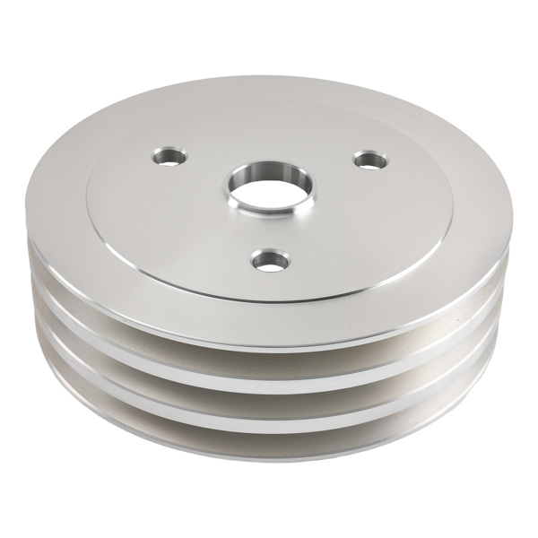 Aluminum Triple Groove Pulley Kit fit for Small Block Chevy 283-350 Crankshaft-3
