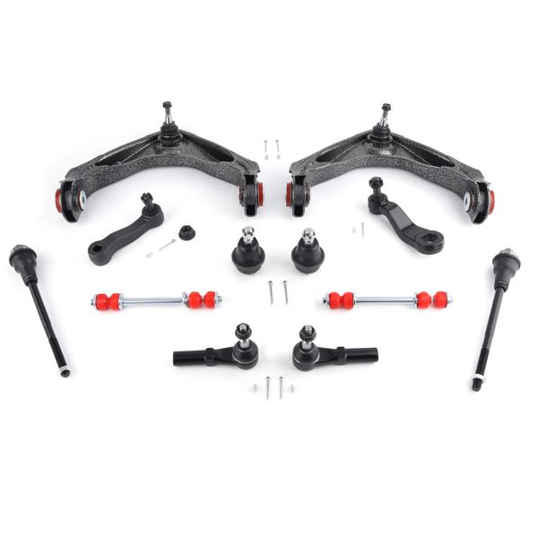 12Pcs Front Control Arms Kit Poly Bushing fit for 2001-2010 Chevy Silverado 2500 HD-6