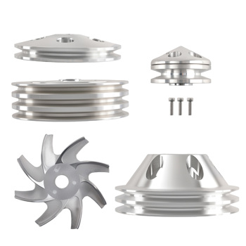 Aluminum Triple Groove Pulley Kit fit for Small Block Chevy 283-350 Crankshaft