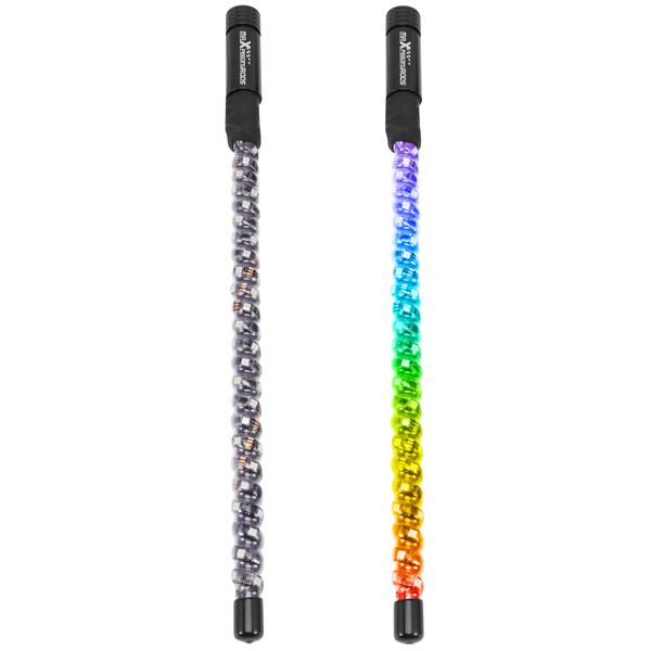 2 FT Whip Lights, 2PCS Lighted Whip Music Sync Mode, RGB Chasing Whip fit for ATV-4