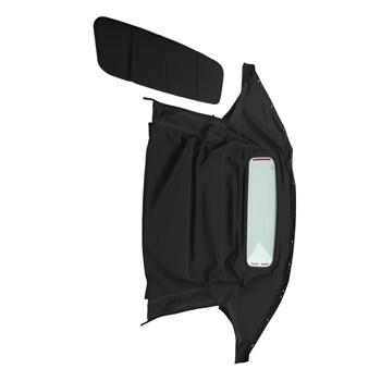 Black PVC Composite Top fit for Mazda Miata 1990-2005 with Glass Window Cover