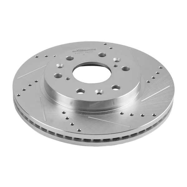 Front Drilled & Slotted Brake Rotor Set fit for Chevrolet Express 1500 2009-2014-4