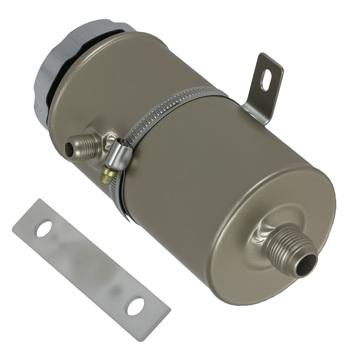 Racing Power Steering Reservoir Universal Performance Silver Aluminum Tank Kit