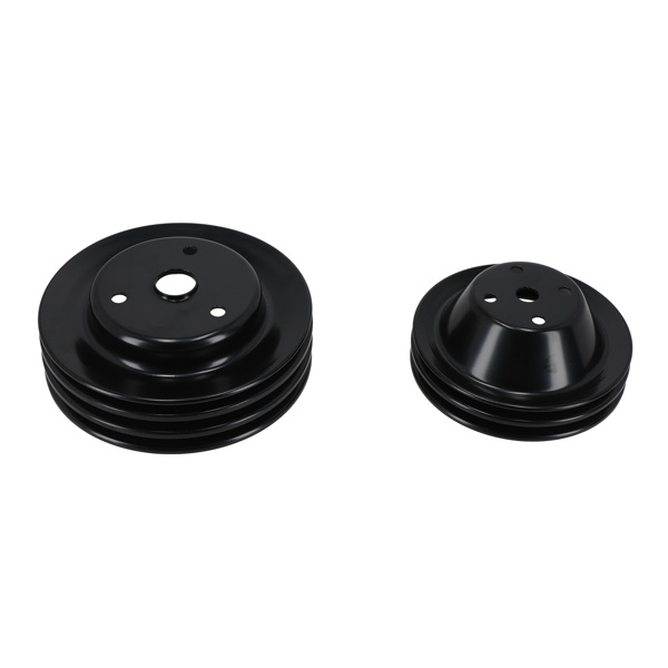 2Pcs Long Water Pump Crankshaft Pulley Kit fit for Chevy 262-400 SBC V8 283-350-3
