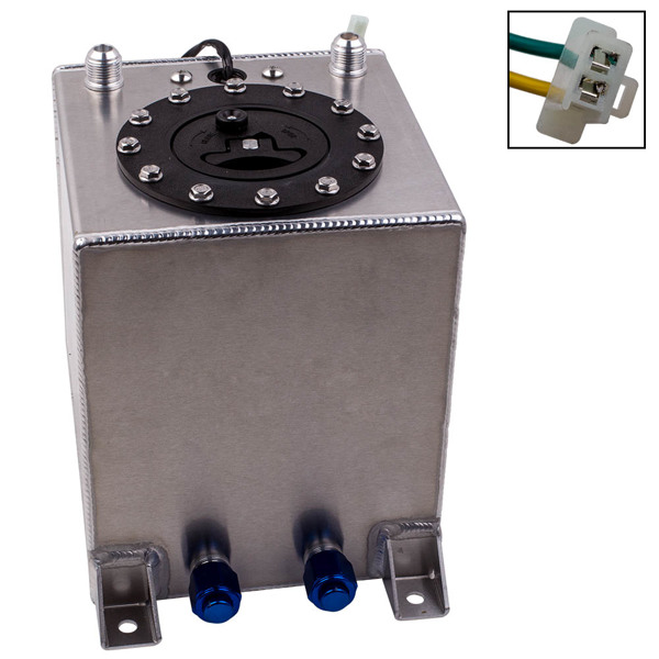 Aluminum 2.5 Gallon Fuel Cell Tank Black Racing Drift w/ Level Sender Unit-6