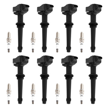 Pack of 8 Ignition Coil + Spark Plugs fit for Jaguar XF XJ Land Rover Range UF618
