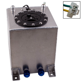 Aluminum 2.5 Gallon Fuel Cell Tank Black Racing Drift w/ Level Sender Unit