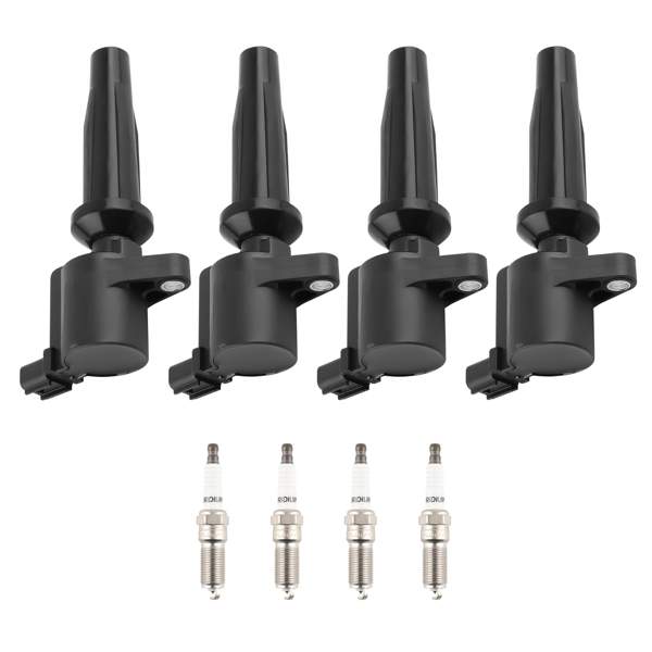 Pack of 4 Ignition Coil + Spark Plugs fit for Lincoln MKZ Mercury Mariner Ford UF621-6