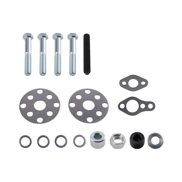 Long Water Pump& 2 / 3 Groove Crankshaft Pulley Kit fit for SBC Chevy 305 350 Chrome-1
