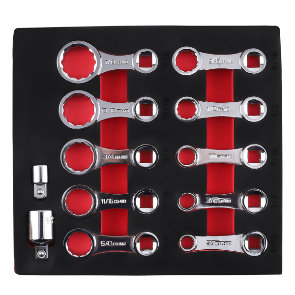 12PCS Torque Adapter Set SAE, 5/16", 3/8", 7/16", 1/2", 9/16", 5/8", 11/16"-5