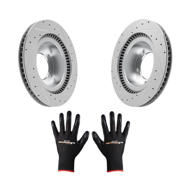Front Drilled & Slotted Disc Brake Rotor fit for Toyota Land Cruiser 2016-21 S-31482-6