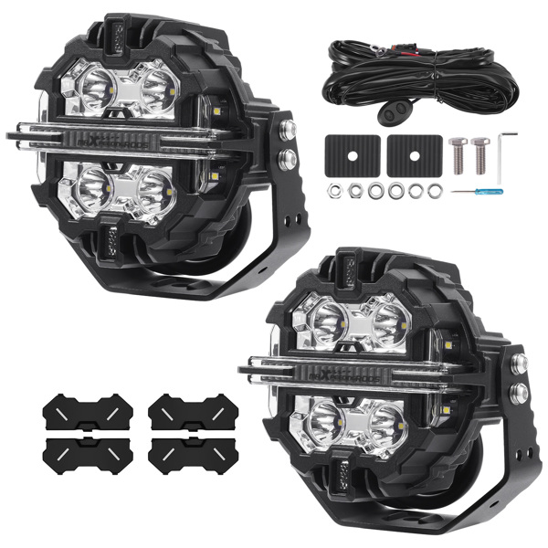 LED Pod Lights 5inch White Amber DRL Spot Beam Off Road Driving Light 6000K 178W-6