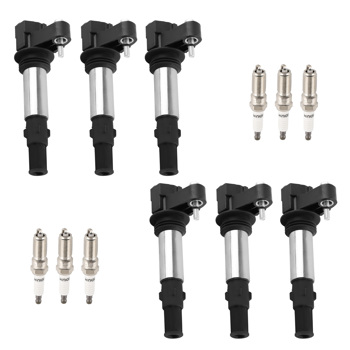 Pack of 6 Ignition Coil + Spark Plugs fit for Cadillac CTS Chevrolet GMC Buick UF375