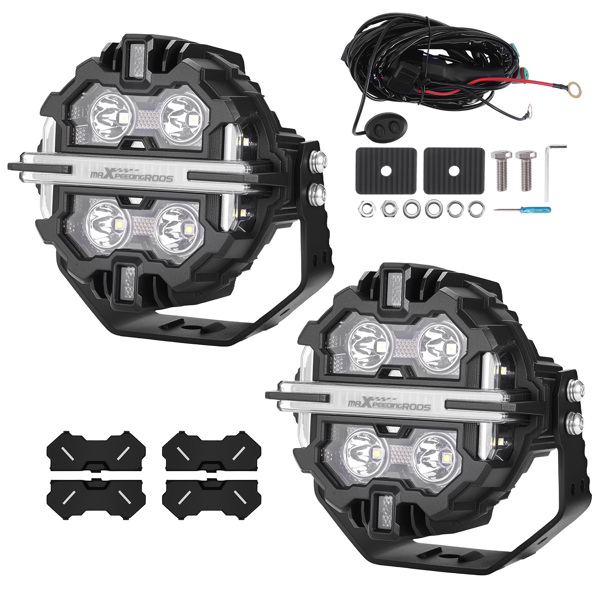 5" 212W LED Work Light Bar Spot Pods Driving Fog Lights White Amber DRL RGB-6