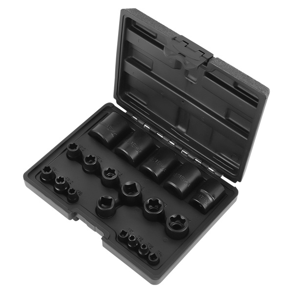19 PC External Plus Socket Set 6 Point EP Socket EP4, EP5, EP6, EP7, EP8, EP10-3